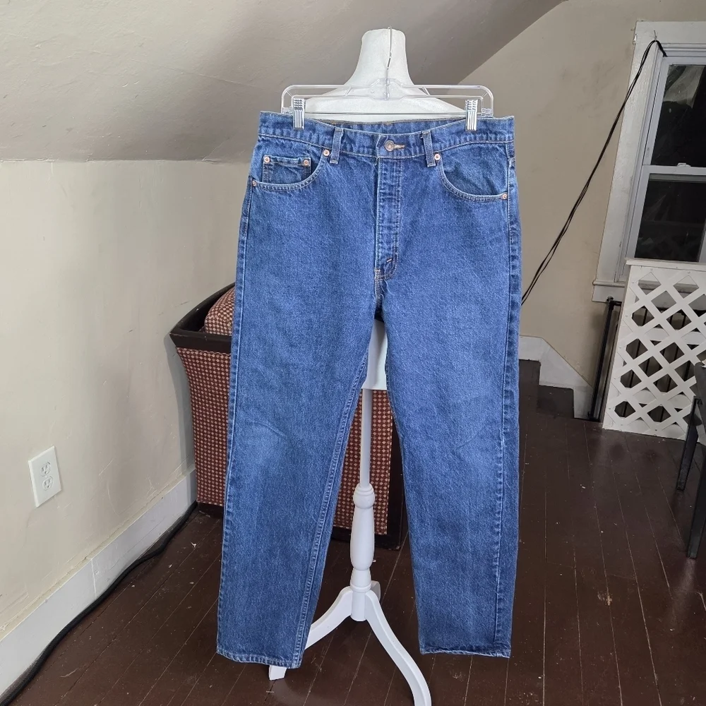 VTG‎ 1990 Levi’s 505-0217 Made in USA Jeans W36 L32 Blue Denim Regular Fit